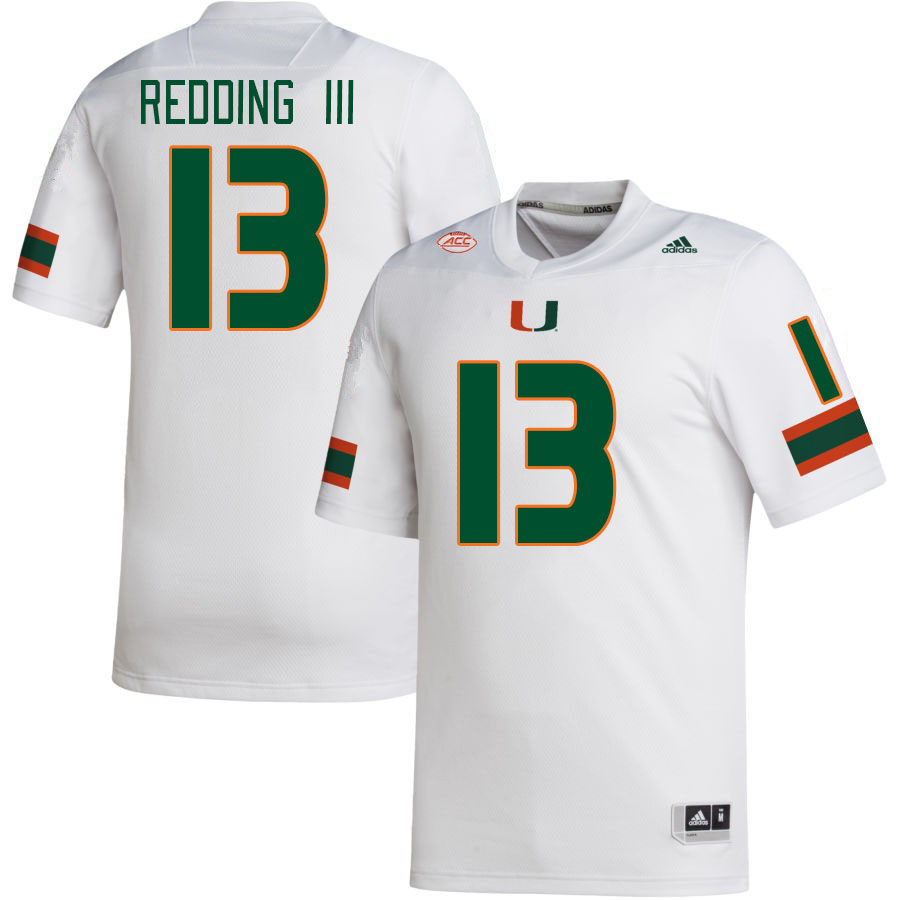 Men #13 Michael Redding III Miami Hurricanes College Football Jerseys Stitched-White